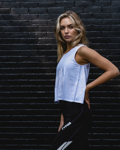 ATHLEISURE FLOW FITNESS TANK IN PURE WHITE