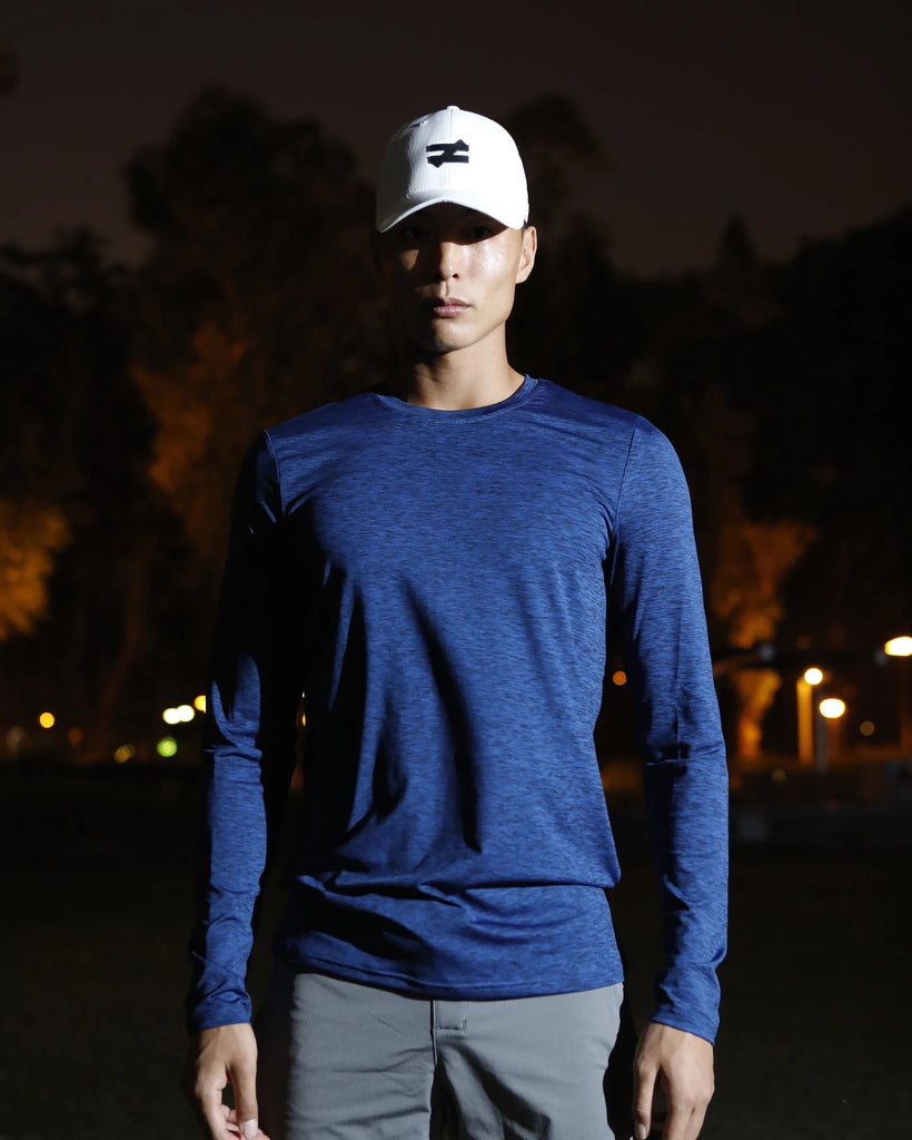 PERFORMANCE LONG SLEEVED TEE IN MIDNIGHT BLUE
